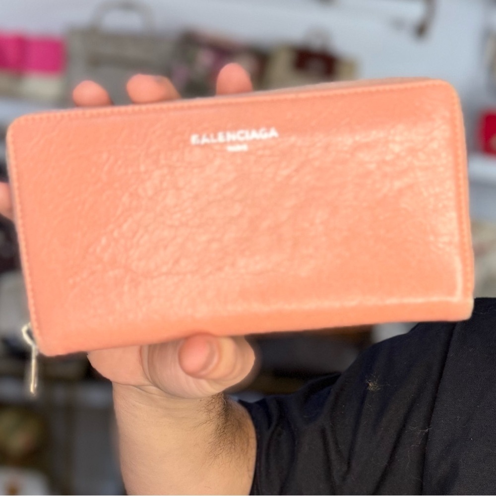 BALENCIAGA PINK LONG ZIPPY WALLET